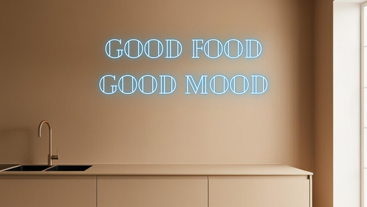 GOOD FOOD GOOD MOOD - Neon Sign Blue